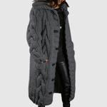 Jennifer women's long textured knitted coat
