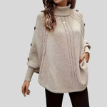 Theresa high-neck cable-knit jumper
