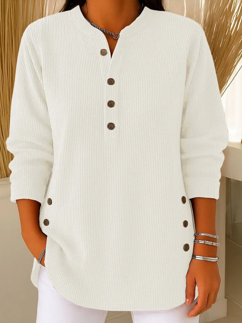 Pauline women's henley button tunic top