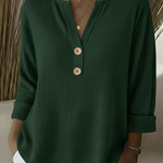 Yvonne women's textured henley button top