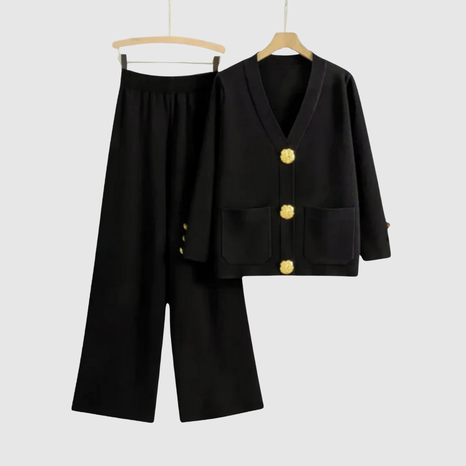 Louise women's gold-button jumpsuit