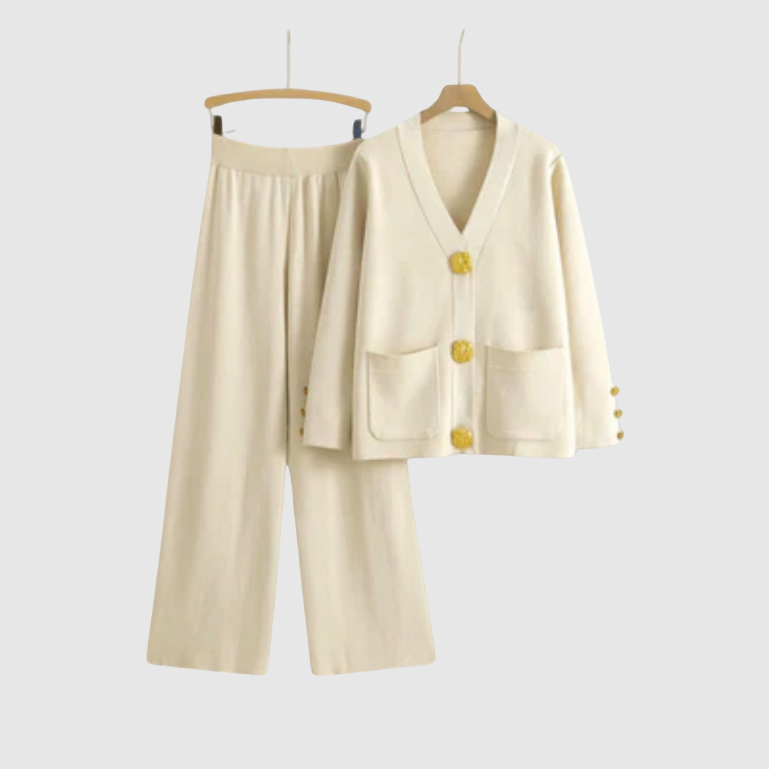 Louise women's gold-button jumpsuit