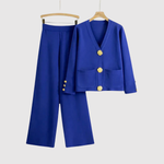 Louise women's gold-button jumpsuit