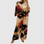 Sonia women's watercolour-print satin two-piece set
