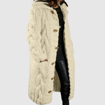Jennifer women's long textured knitted coat