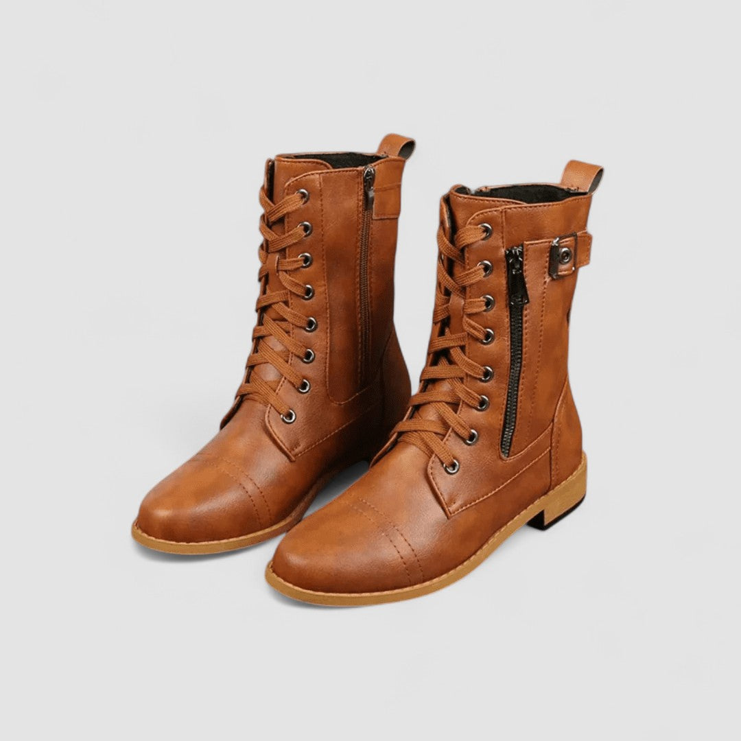 Lucinda women's buckled western mid-calf boots