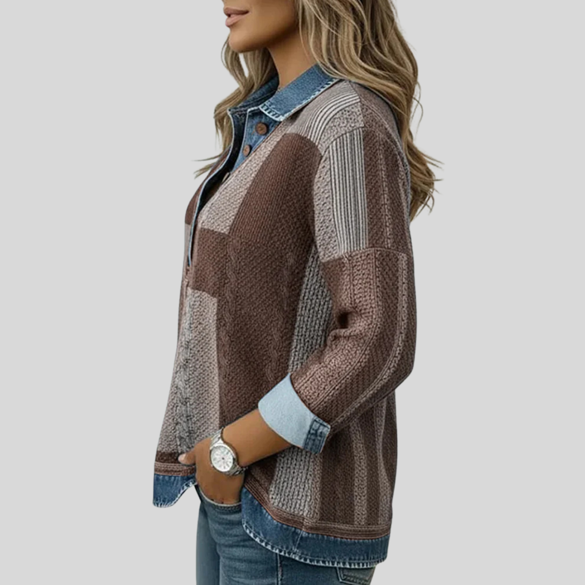Fiona colour-block print sweatshirt