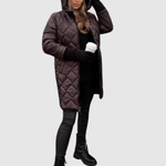 Elegant Long Puffer Coat for women, view 6