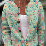 Rosemary pastel floral knitted cardigan
