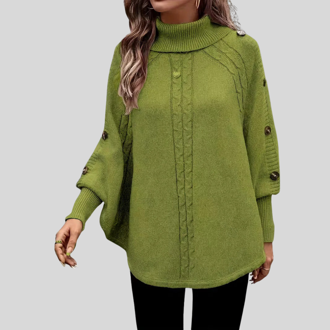 Theresa high-neck cable-knit jumper
