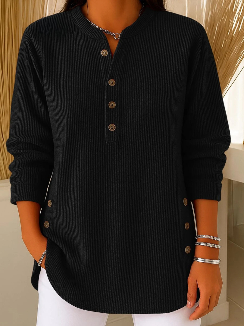Pauline women's henley button tunic top