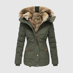 Fitted Parka with Faux Fur Collar for women, view 2