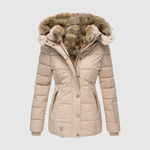 Fitted Parka with Faux Fur Collar for women, view 3