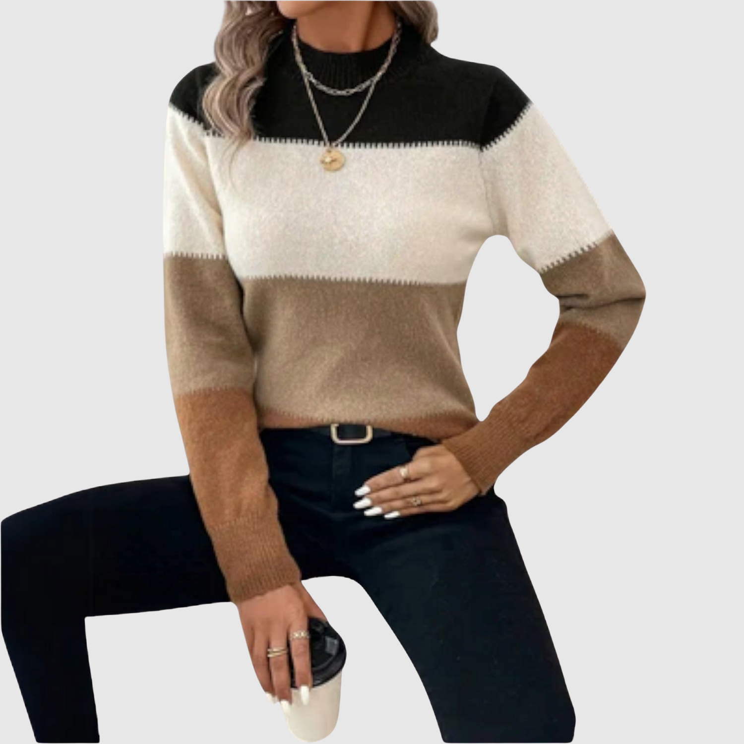 Three Tone Jumper for women, view 3