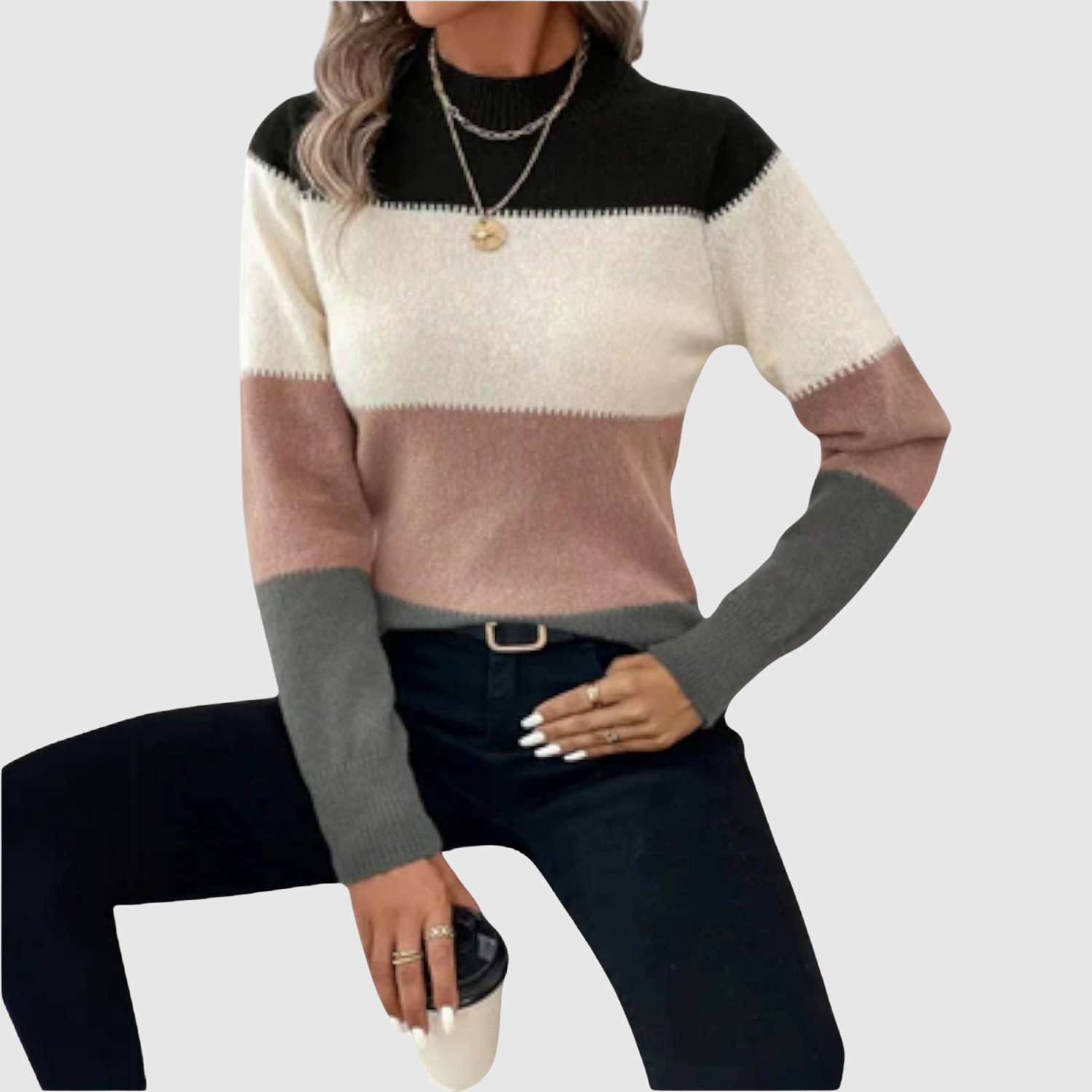 Three Tone Jumper for women, view 2