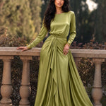 Verity draped satin maxi dress