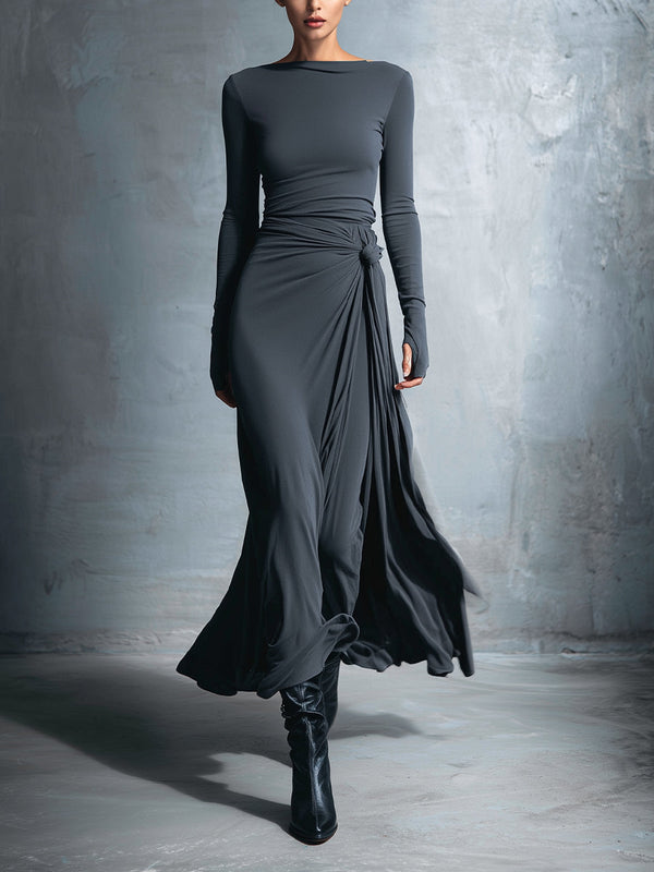 Naiara | Side-Knot Wrap Maxi Dress