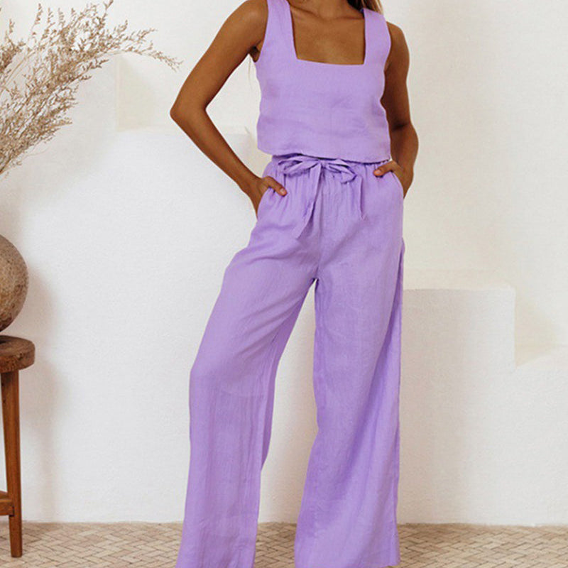Megan - Minimalist Top and Flared Trousers Set