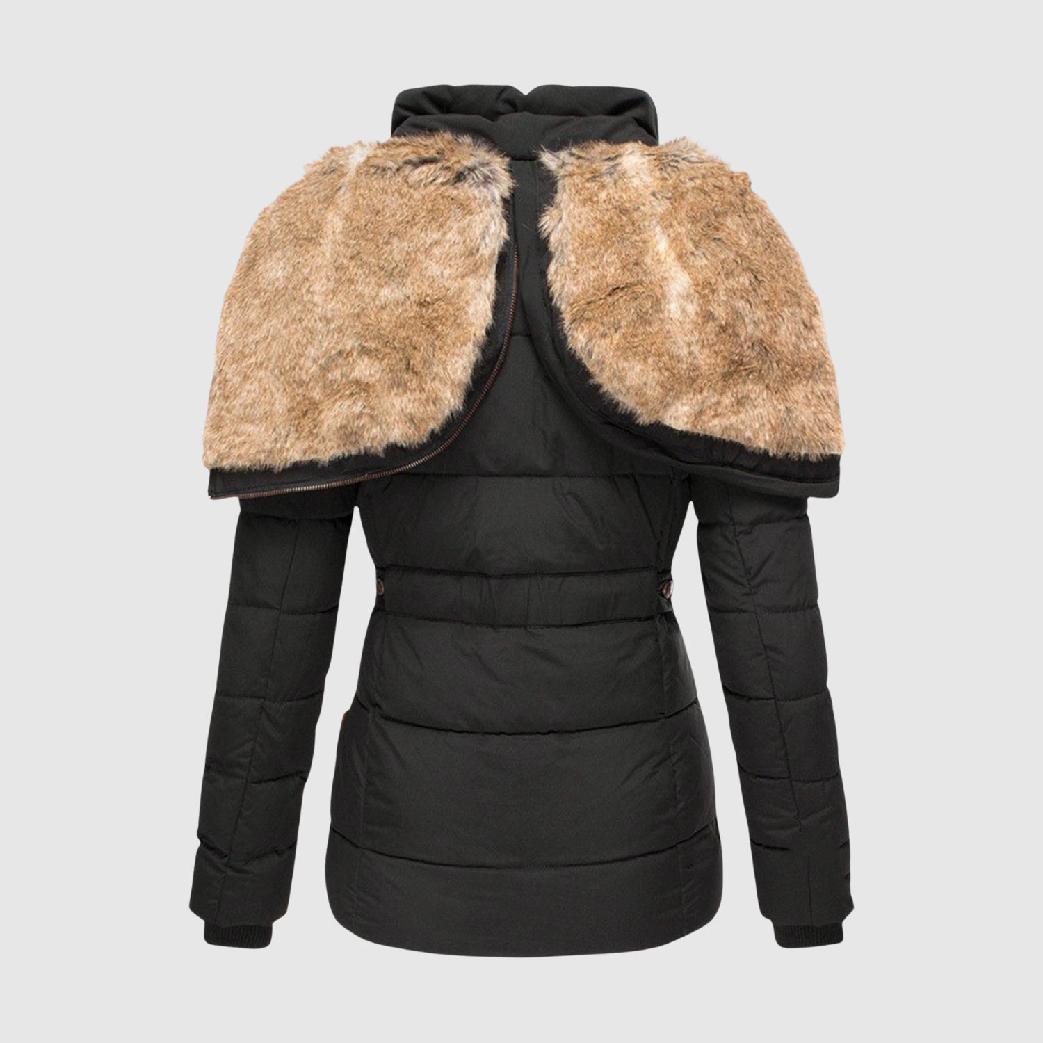 Fitted Parka with Faux Fur Collar for women, view 8