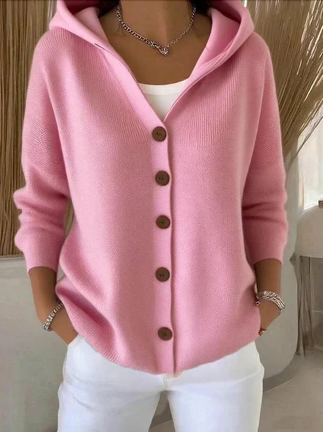 Patricia women's hooded button cardigan