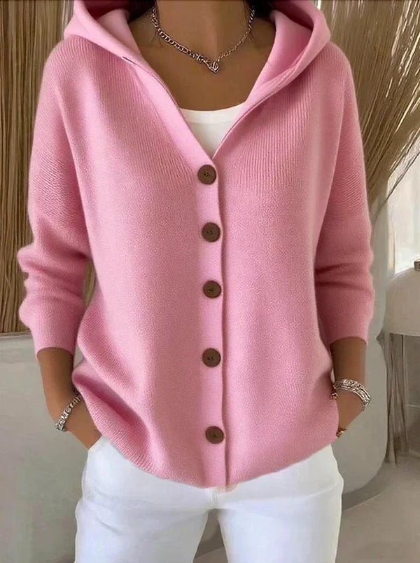 Patricia women's hooded button cardigan