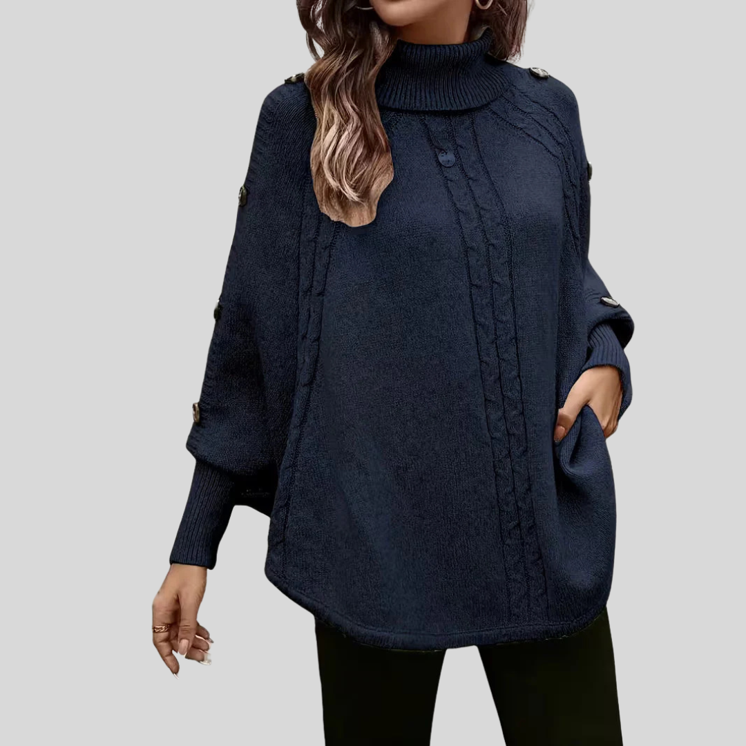 Theresa high-neck cable-knit jumper