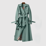 Anna women's long belted lapel coat