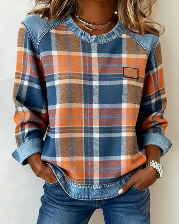 Loretta checked button shirt