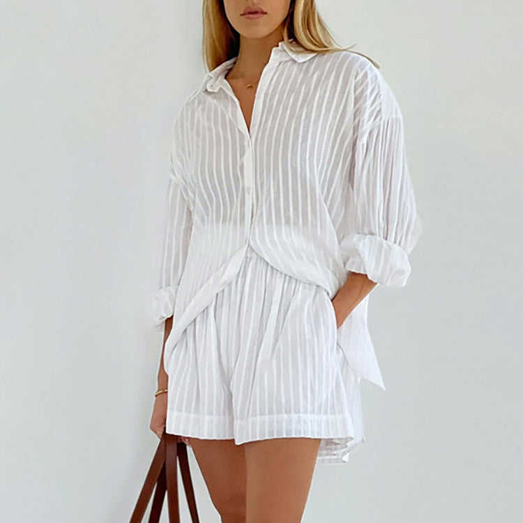 Viola - Button-Up Shirt and Breezy Shorts Set