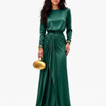Verity draped satin maxi dress