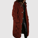 Jennifer women's long textured knitted coat