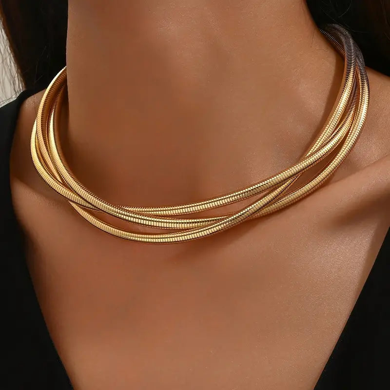 Vintage Chunky Gold Layered Necklace