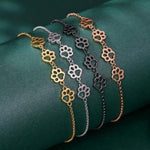 Sterling Silver Paw Print Bracelet — Adjustable Fit