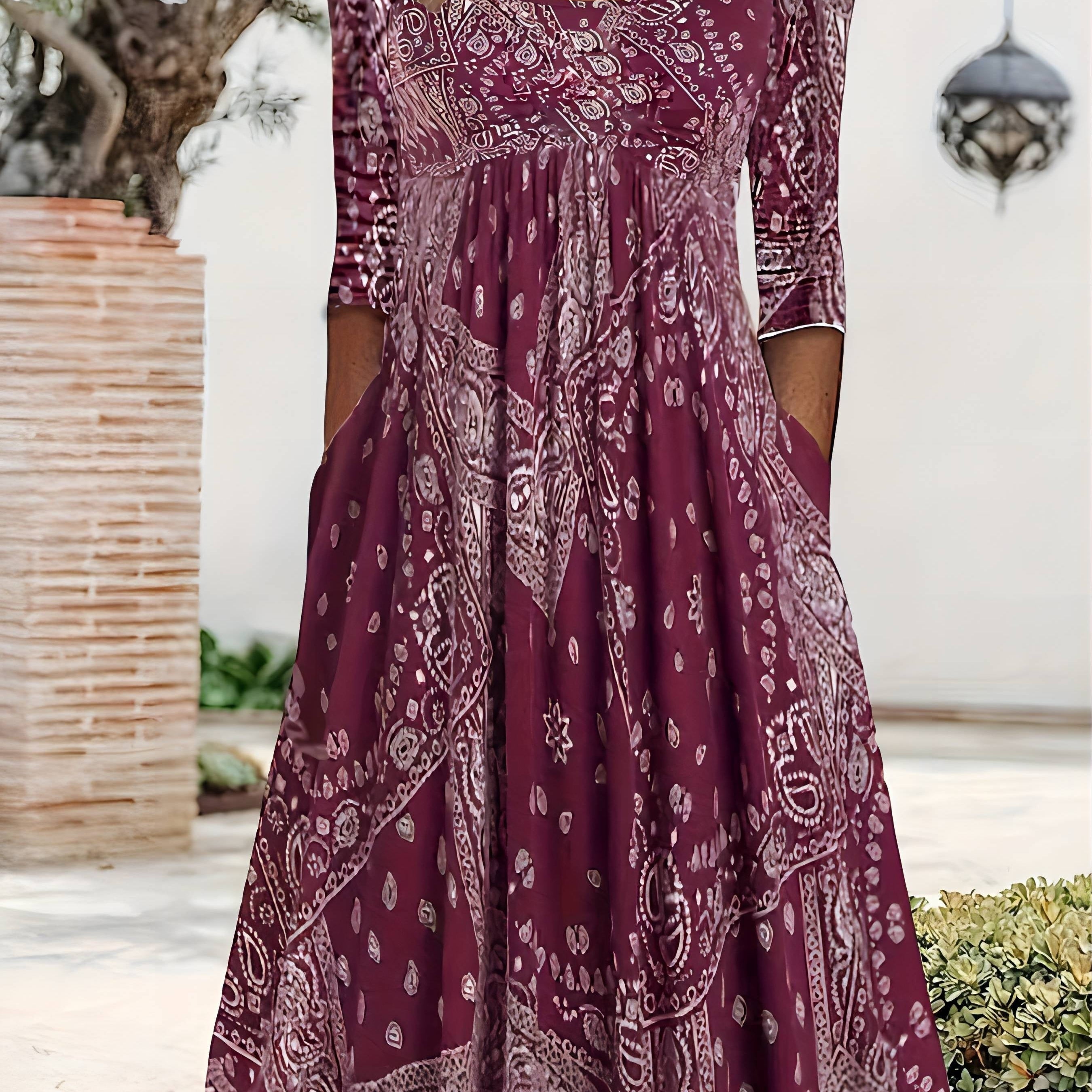 ELOWEN | CASUAL MIDI DRESS WITH LONG SLEEVES