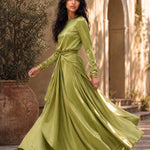 Verity draped satin maxi dress