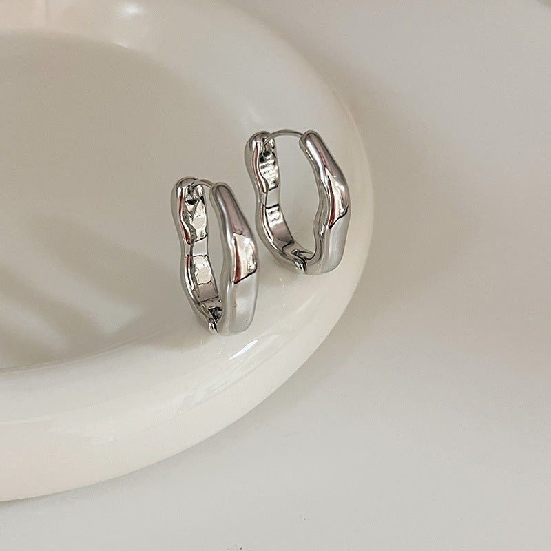Vintage Irregular Gold & Silver Earrings