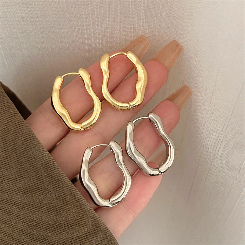 Vintage Irregular Gold & Silver Earrings