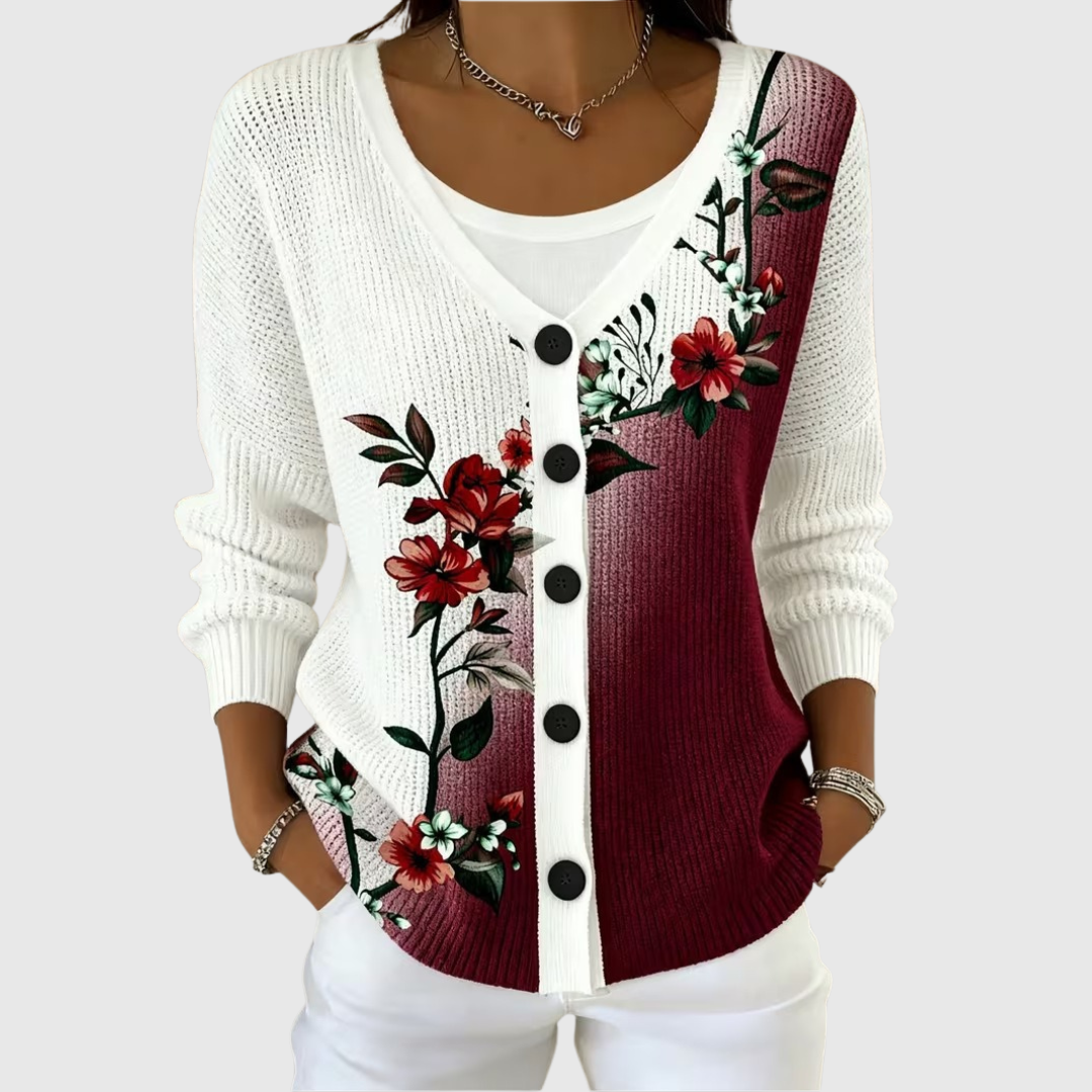 Sarah women's button-front knitted jacket