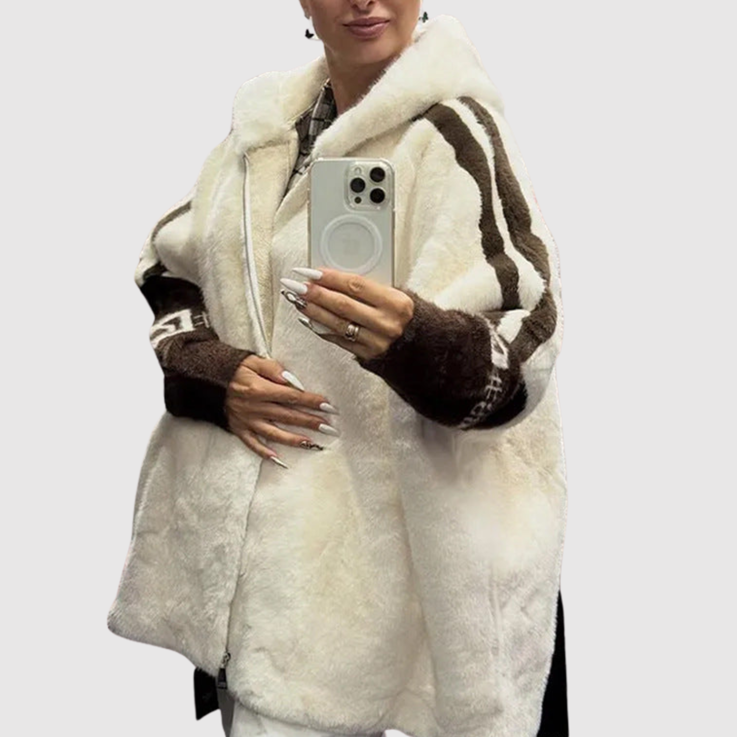 Sandra women's hooded coat with sleeve detail