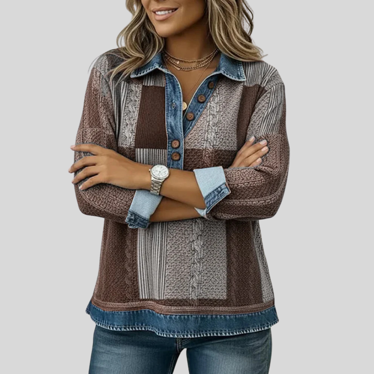 Fiona colour-block print sweatshirt