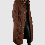 Jennifer women's long textured knitted coat