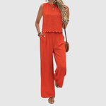 Sarah women's flowing trouser two-piece set