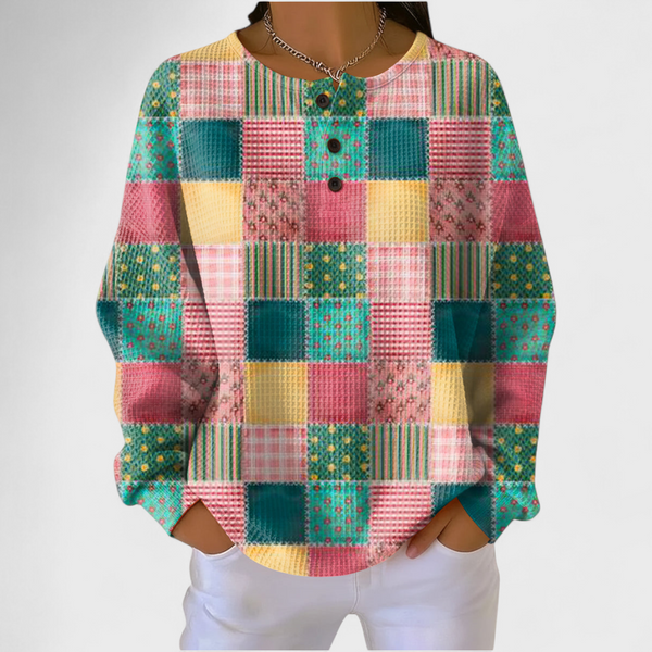 Agnes - Pullover with Colourful Patchwork Pattern