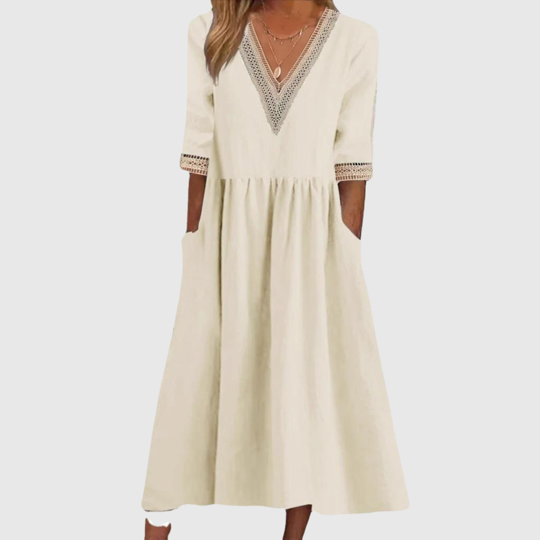 LIVIA | MID-LENGTH LACE DRESS