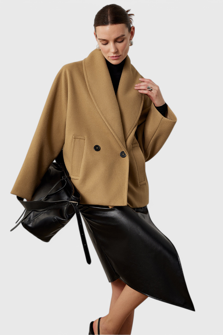 Prudence relaxed oversized shawl-collar coat