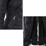 Hooded Faux Leather Moto Jacket for women, view 17