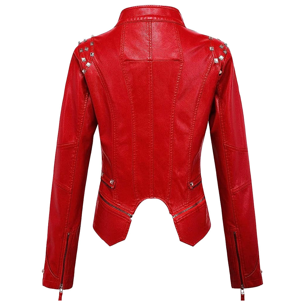Slim Fit Studded Biker Jacket for women, view 9