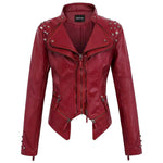 Slim Fit Studded Biker Jacket for women, view 2