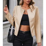 Classic Faux Leather Moto Jacket for women, view 2
