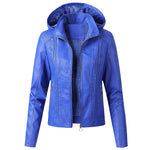 Hooded Faux Leather Jacket for women, view 2